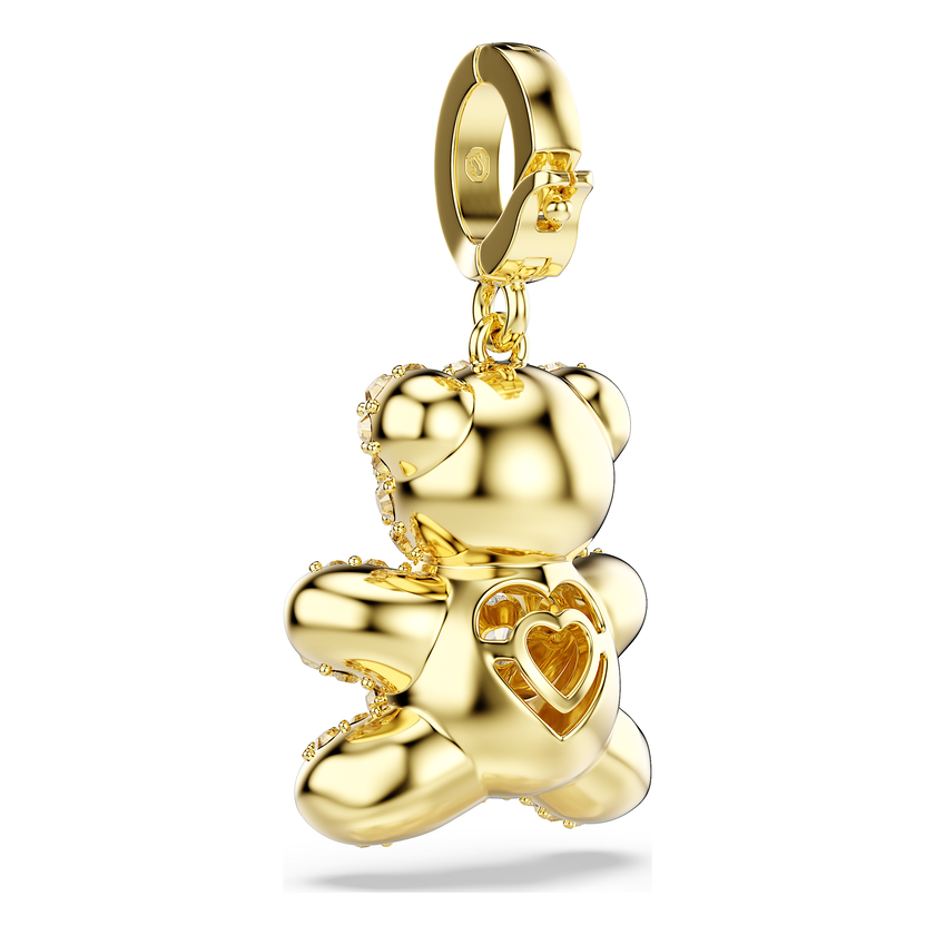 swarovski idyllia charm  mixed cuts  teddy  gold tone  18k gold finish