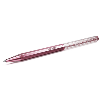 swarovski crystalline ballpoint pen  octagon shape  pink  pink lacquered