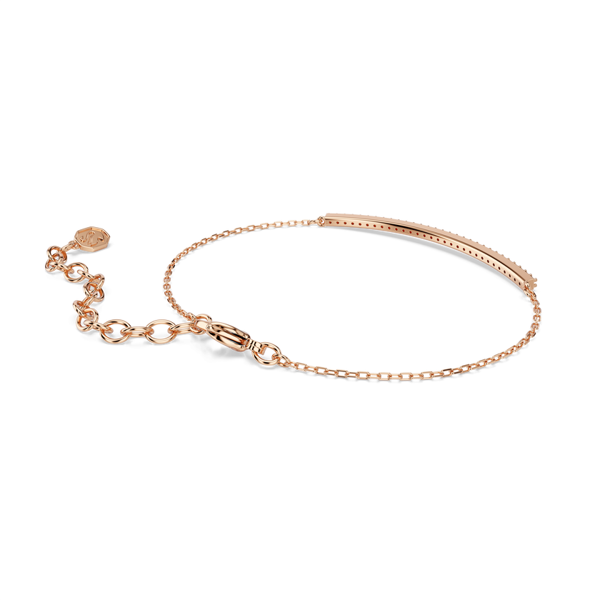 swarovski only bracelet  round cut  pink  18k rose gold finish