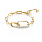 Time Bracelet, White, Mixed metal finish