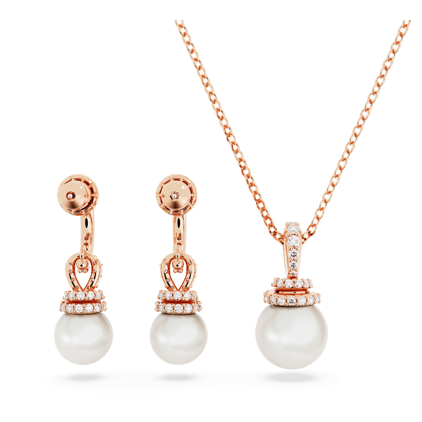 swarovski originally set  white  rose gold tone plated