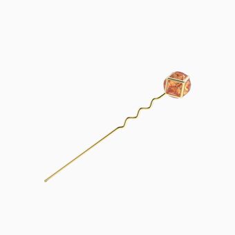Curiosa hairpin,  Pink, Gold-tone plated