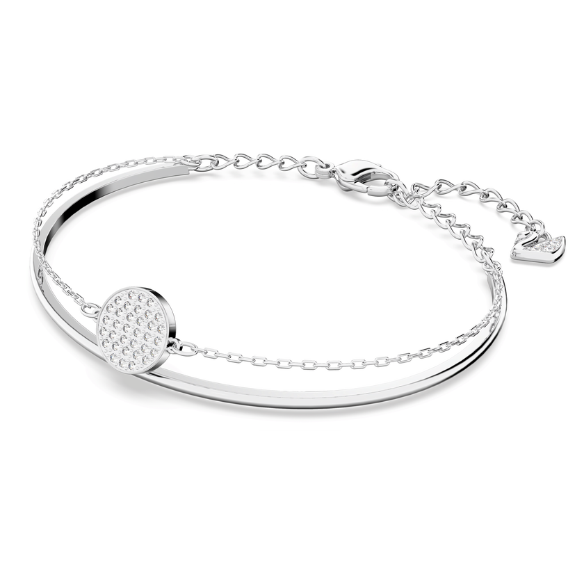 swarovski ginger bangle  white  rhodium plating