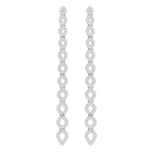 Lace Pierced Earrings, White, Rhodium Plating