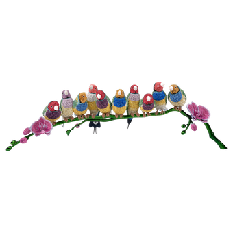 swarovski crystal myriad gouldian finches