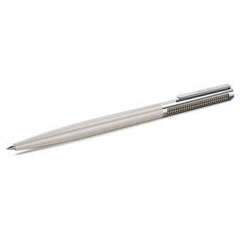 swarovski matrix tennis ballpoint pen  beige lacquered  chrome plated