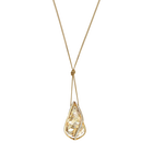 Energic Pendant, Medium, Golden, gold tone plated
