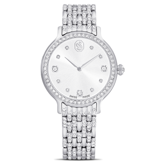 swarovski imber watch swiss made metal bracelet silver tone stainless steel