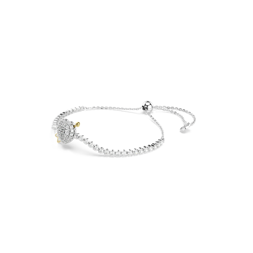 swarovski idyllia bracelet  mixed cuts  heart with arrow  white  rhodium plated