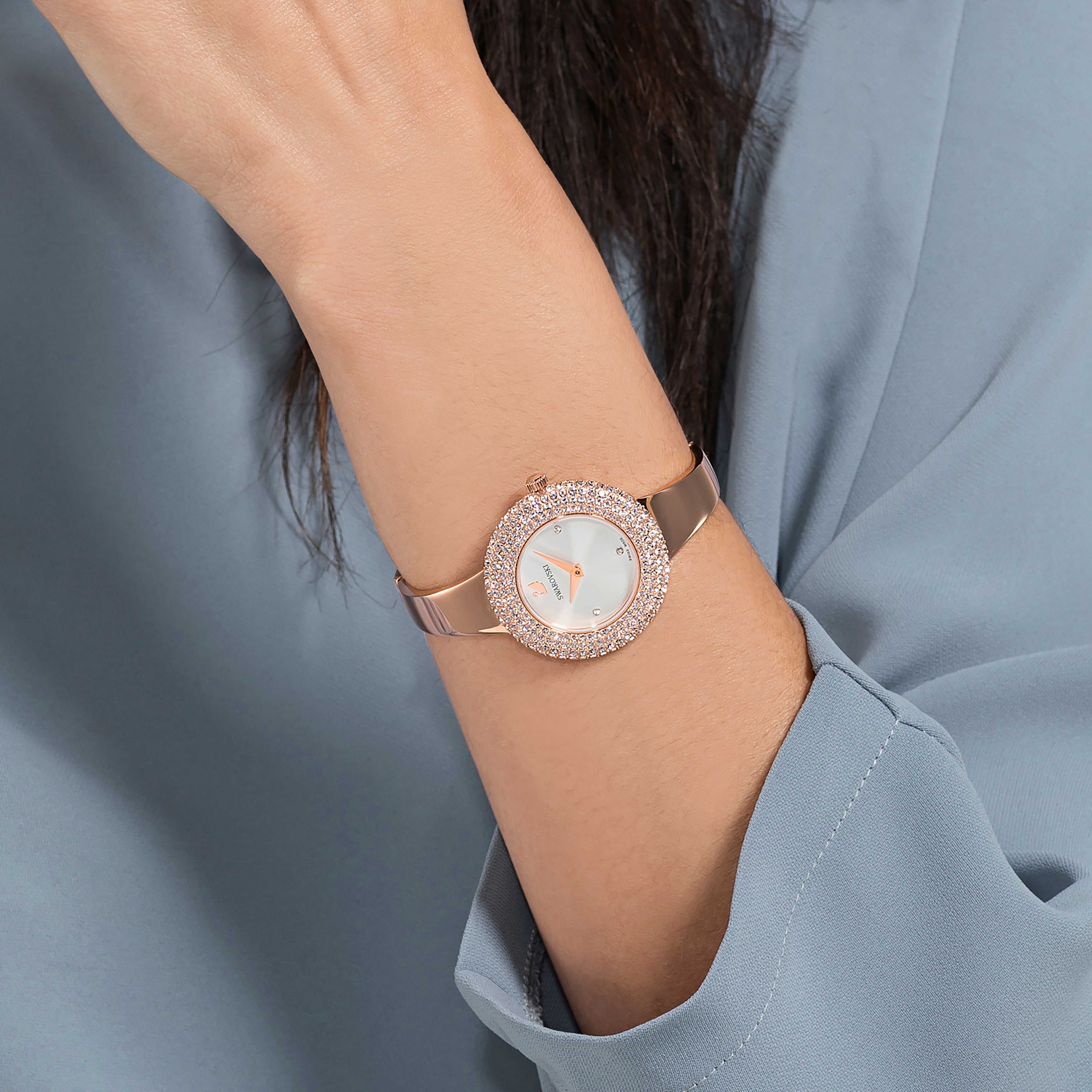 Eternity watch with swarovski crystals rose gold hot sale