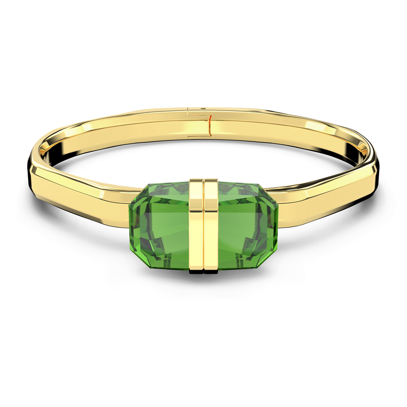 swarovski lucent bangle  magnetic  green  gold tone plated