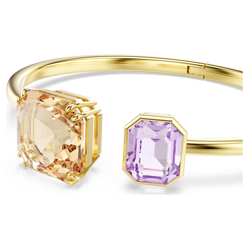 swarovski millenia bangle  octagon cut  multicolored  gold tone plated