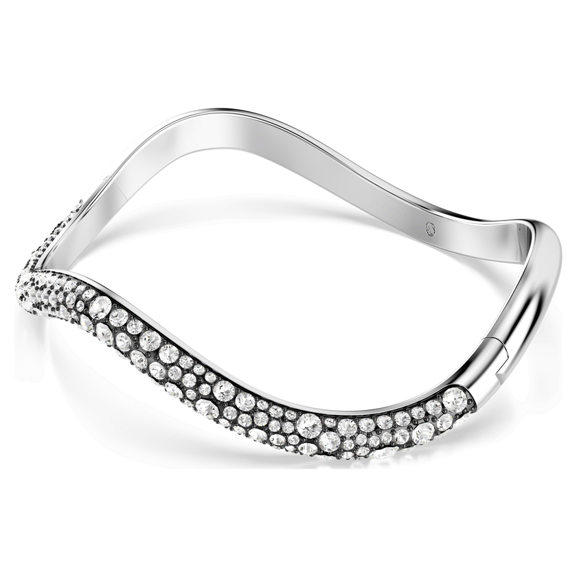 swarovski sublima bangle  round cut  white  rhodium plated