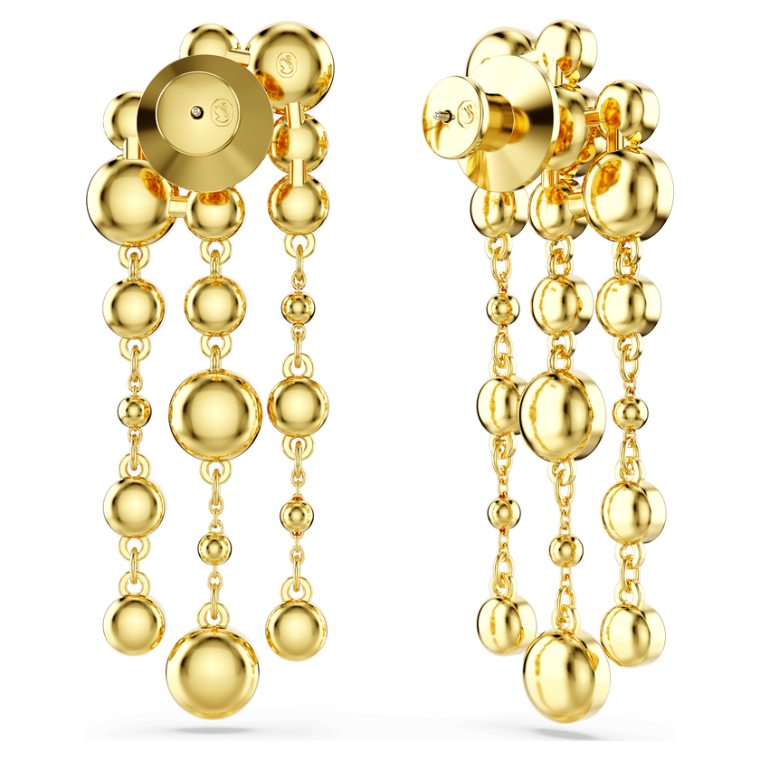 swarovski imber drop earrings  round cut  chandelier  white  gold tone plated