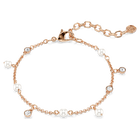 swarovski imber bracelet  crystal pearl  round cut  white  18k rose gold finish
