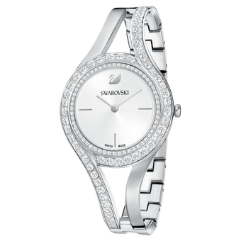 swarovski eternal watch metal bracelet white silver tone