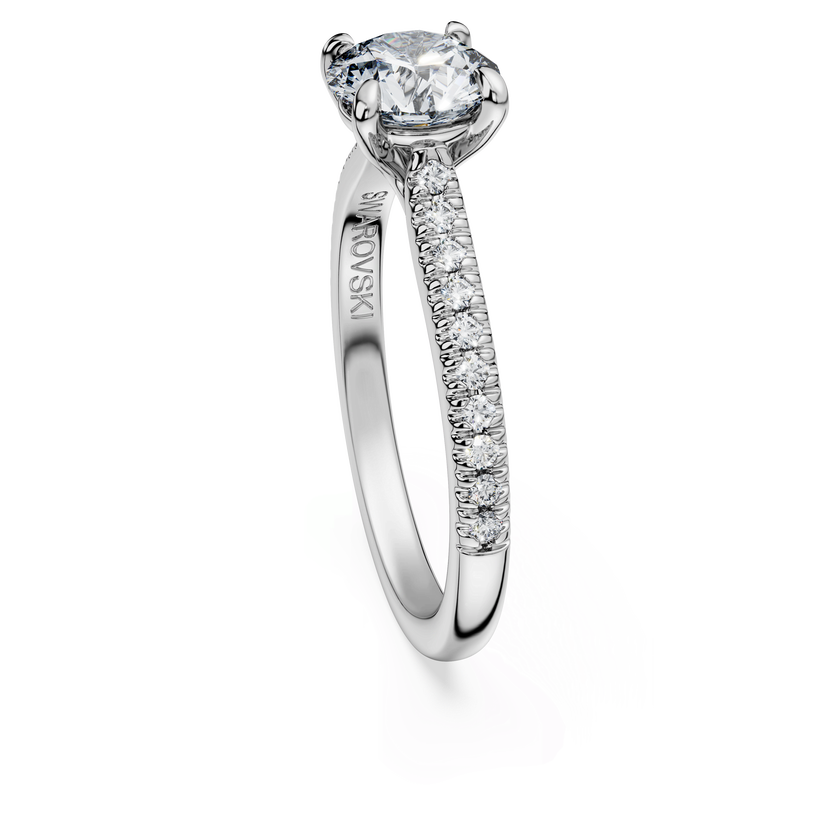 swarovski eternity solitaire ring  lab grown diamonds 1 2 ct tw  round shape  18k white gold