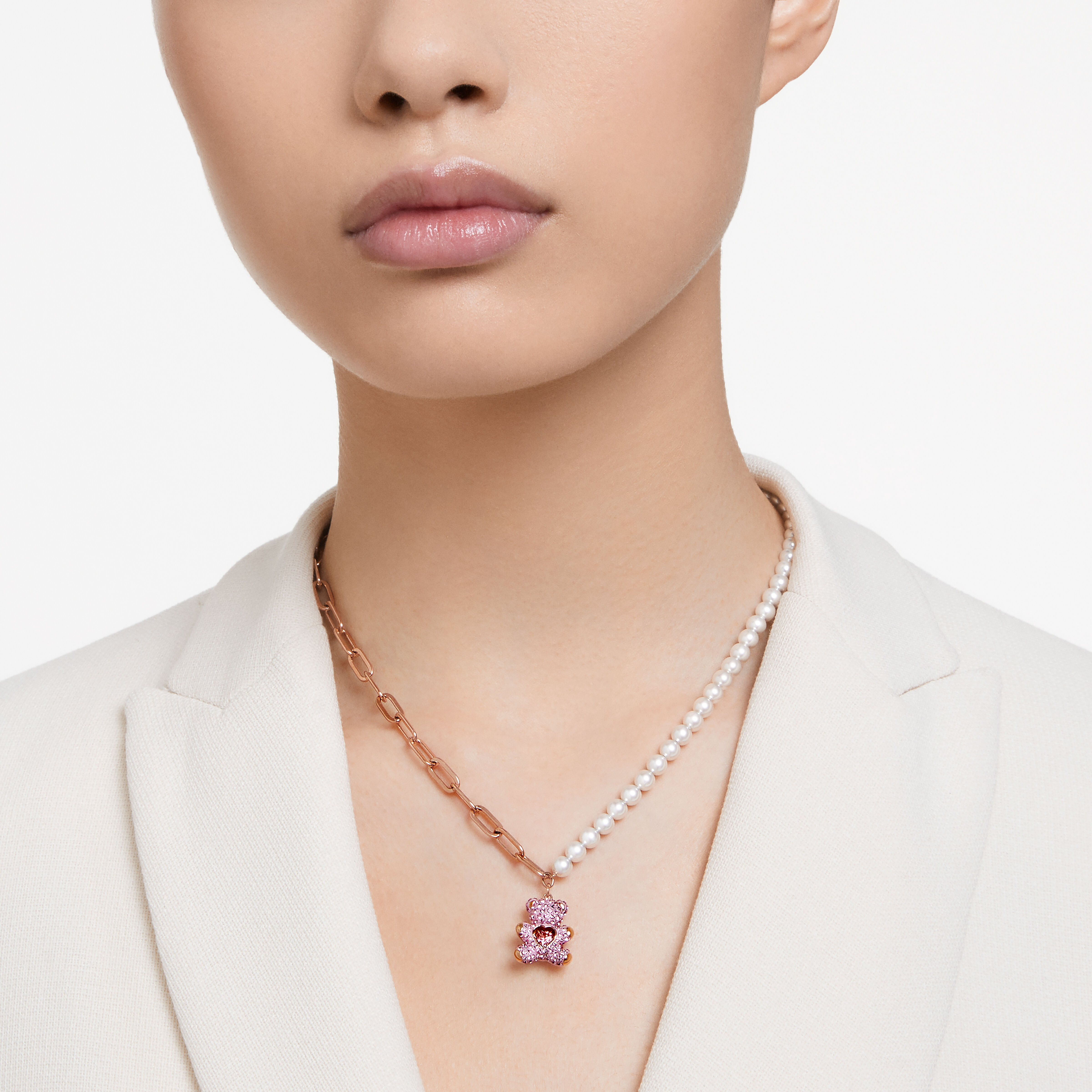 Crystal charm store pink necklace paparazzi