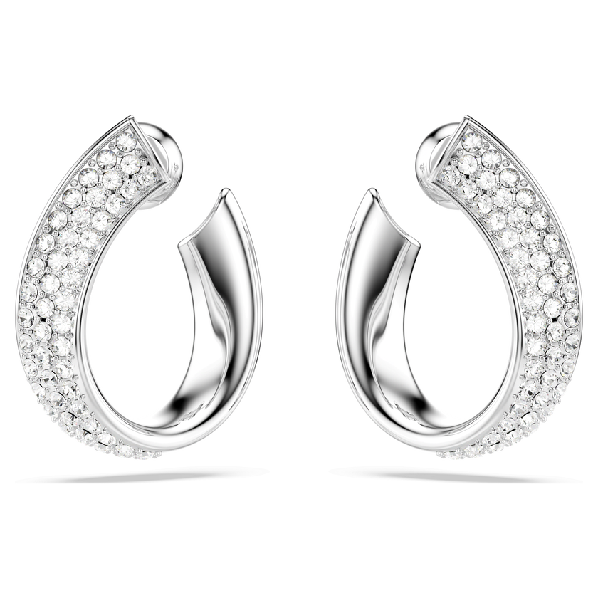 swarovski exist hoop earrings  small  white  rhodium plated