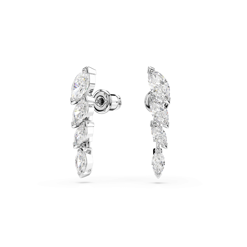 swarovski mesmera earrings  marquise cut  white  rhodium plated
