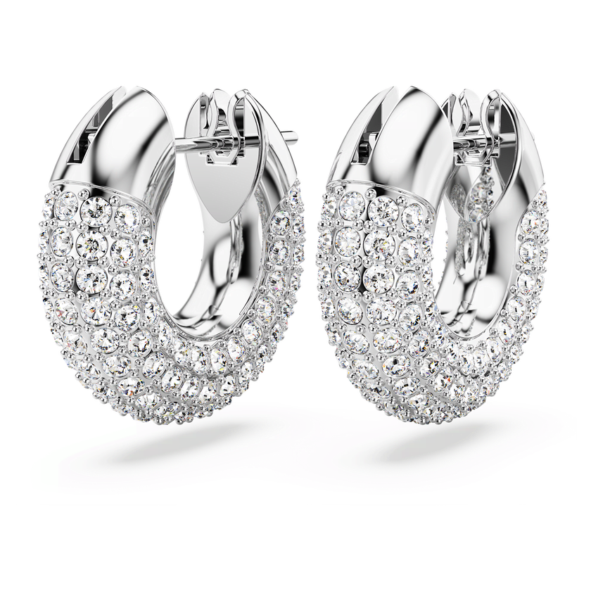 swarovski dextera hoop earrings  pav  crystal  rhodium plated