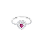 swarovski one ring medium red rhodium plating