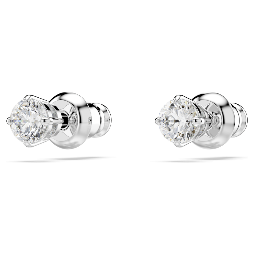 swarovski stilla attract stud earrings  round cut  white  rhodium plated