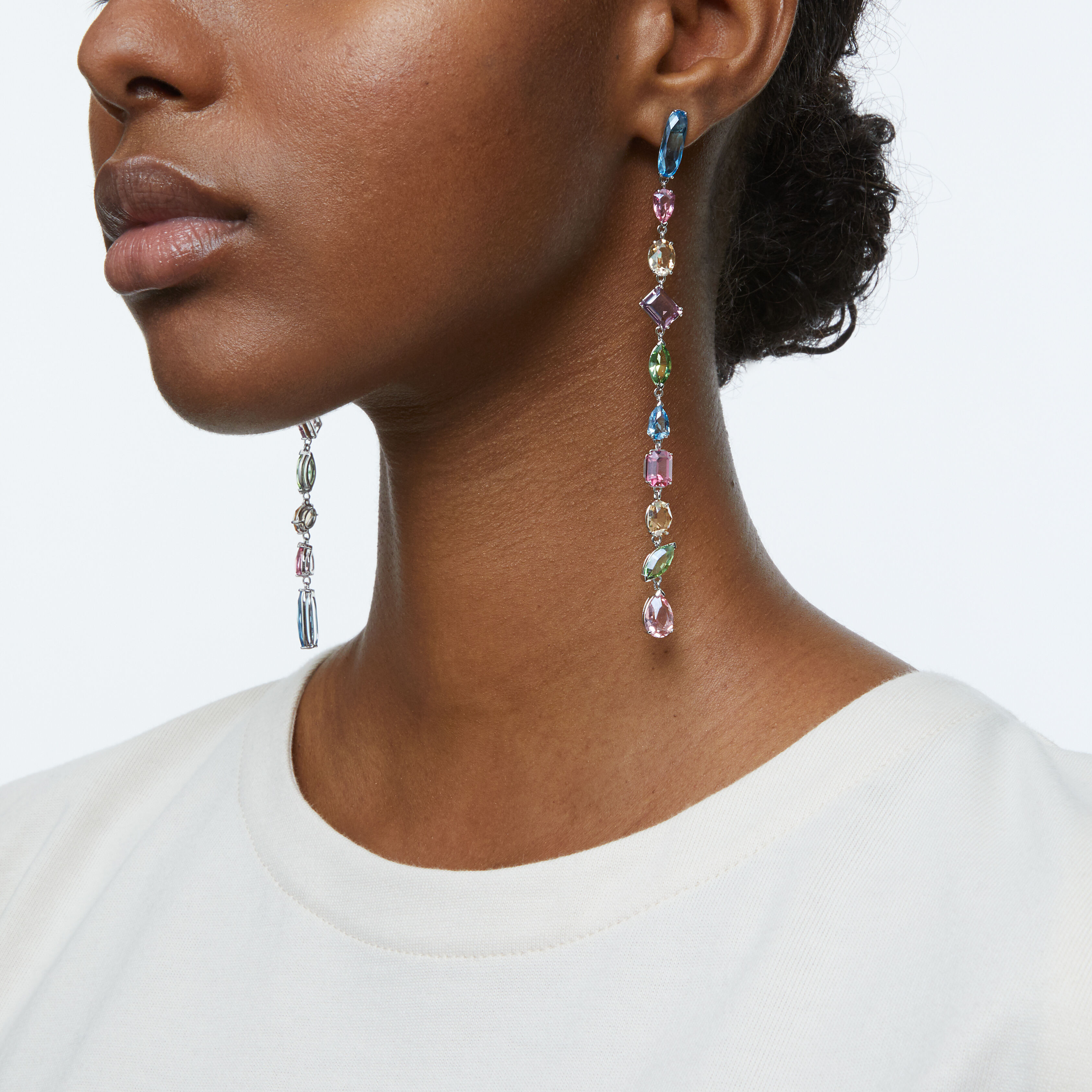 Diamante long cheap drop earrings