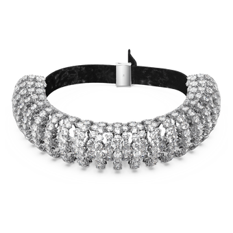 swarovski constella choker  round cut  white  rhodium plated