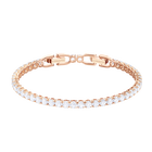 Tennis Bracelet, White, Rose gold plating