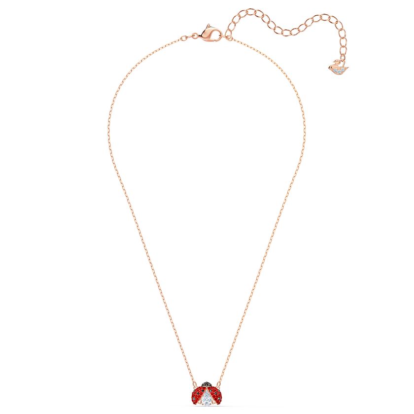 Swarovski Sparkling Dance Ladybug Necklace, Red, Gold-tone plated
