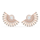 Swarovski Sparkling Dance Dial Up Pierced Earrings, Grey, Rose-gold tone plated