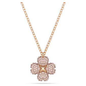 swarovski latisha pendant  flower  pink  18k rose gold finish