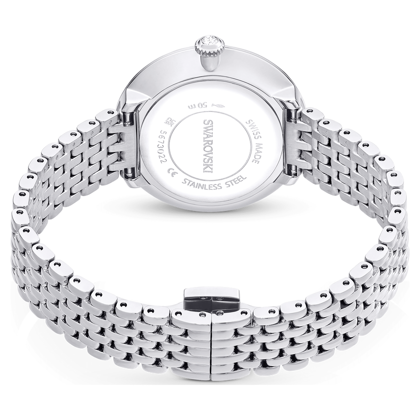 swarovski certa watch  swiss made  metal bracelet  silver tone  stainless steel