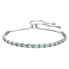 swarovski subtle bracelet round cut green rhodium plated