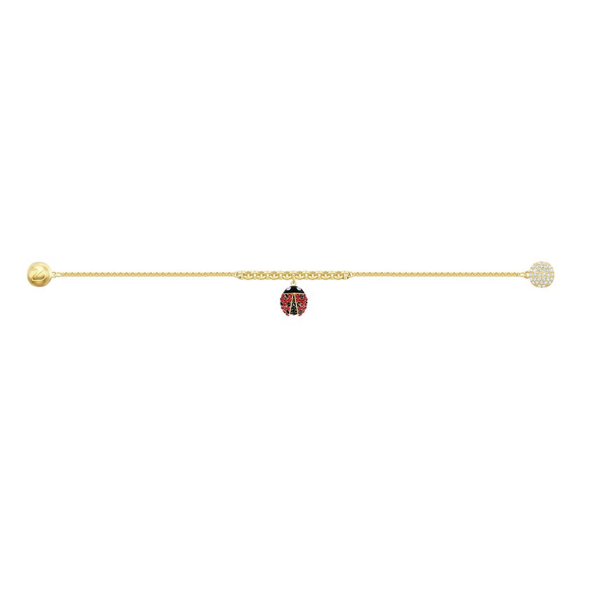 Swarovski Remix Collection Ladybug Strand, Multi-colored, Gold plating