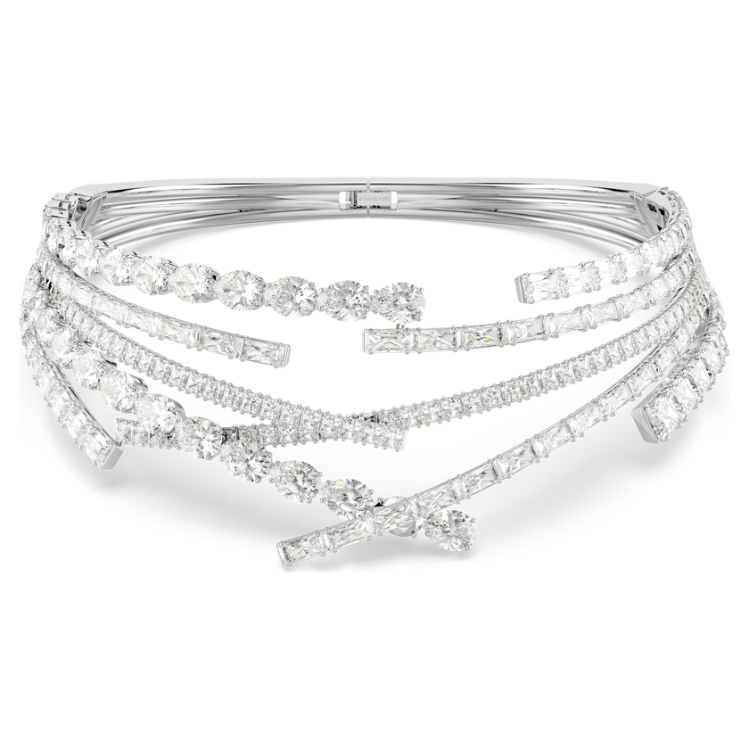 swarovski matrix choker  mixed cuts  white  rhodium plated
