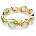 swarovski gema cuff  oversized crystals  mixed cuts  multicolored  gold tone plated