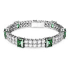 swarovski matrix tennis bracelet mixed cuts green rhodium plated