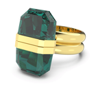 swarovski lucent ring   magnetic  green  gold tone plated