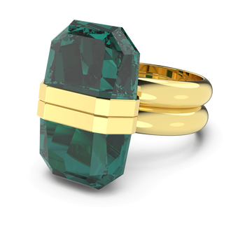 swarovski lucent ring  magnetic  green  gold tone plated