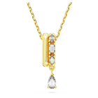 Dextera pendant, Mixed cuts, White, Gold-tone plated