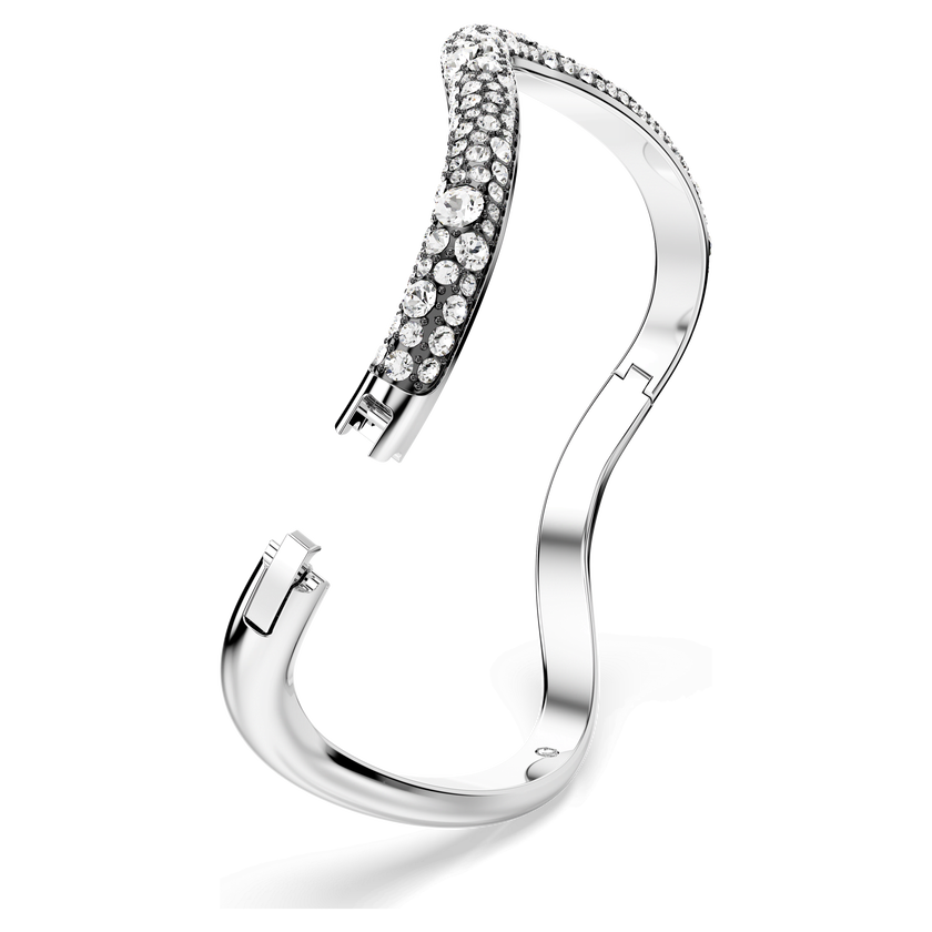 swarovski sublima bangle  round cut  white  rhodium plated