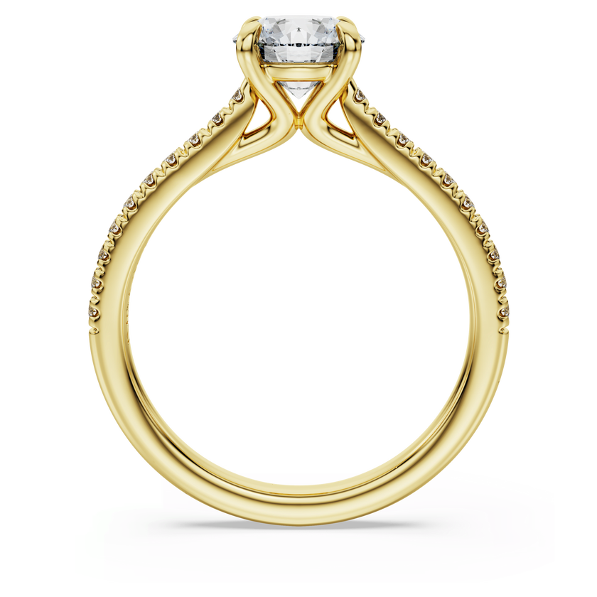 swarovski eternity solitaire ring  laboratory grown diamonds 1 2 ct tw  round cut  18k yellow gold