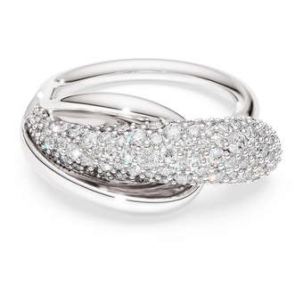 swarovski classica cocktail ring  round cut  white  sterling silver