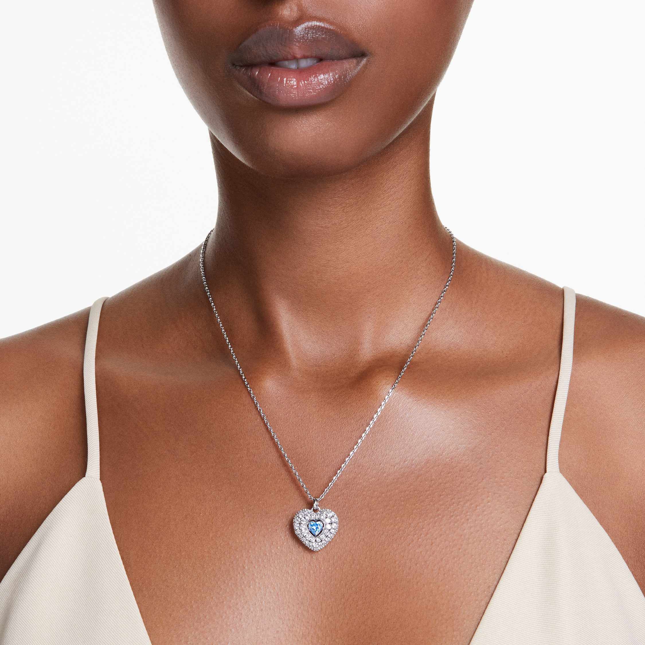 Blue locket necklace discount