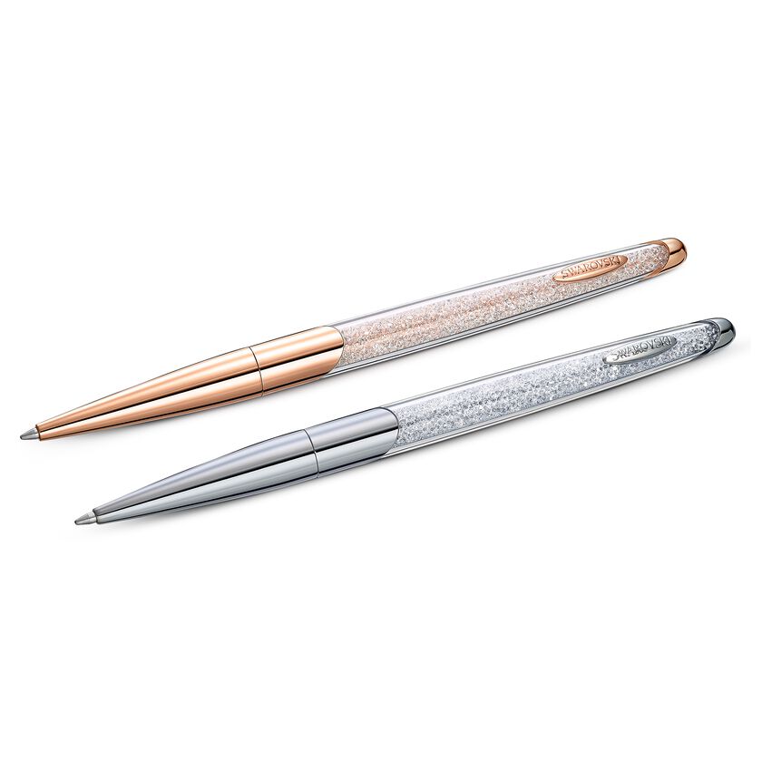 Crystalline Nova Ballpoint Pen Set, White, Mixed metal finish
