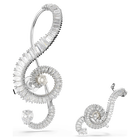 ariana grande x swarovski clip earrings asymmetrical design crystal pearl baguette cut white rhodium plated