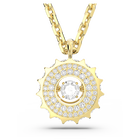 Rota pendant, Mixed round cuts, White, Gold-tone plated