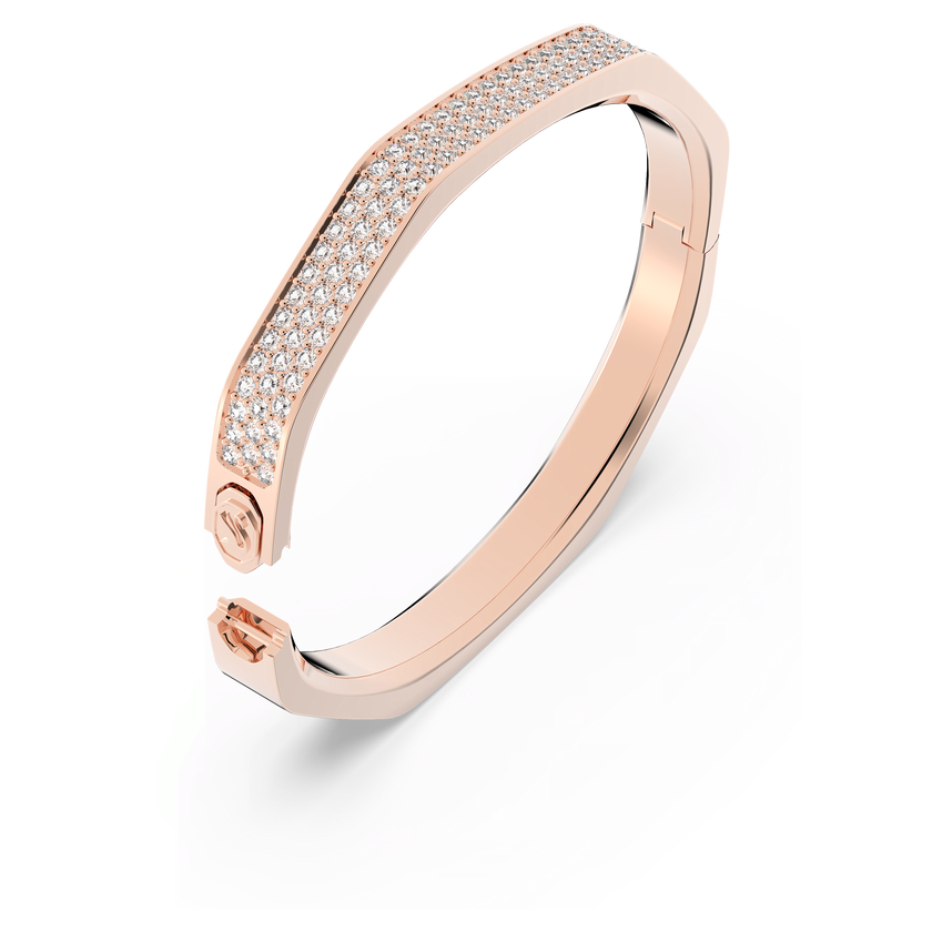 swarovski dextera bangle  octagon shape  white  rose gold tone plated